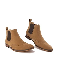 Gino Vitale Men's Slip On Wing Tip Chelsea Boots