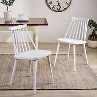 Streamdale Furniture Farmhouse Spindle Back Dining Chairs, Set Of 2, White