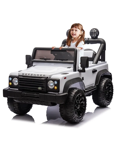 Streamdale Furniture Licensed 2015 Land Rover Defender 90,24V Kids Ride On Xxl Car W/Parents Control,2wd, Four-wheel suspension, Bluetooth, MP3,Music,