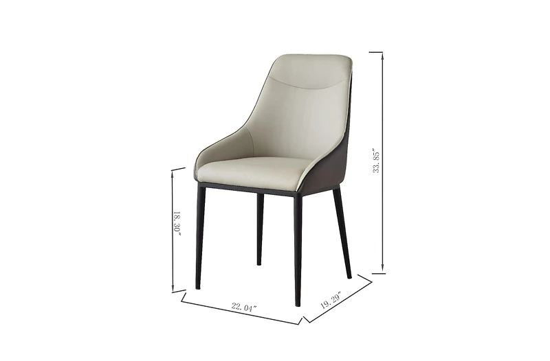 Dining Chair Modern Pu Leather Dining Room Chair with Sturdy Metal Legs, Upholstered Seat Dinner Chairs Accent Side Chairs for Indoor Kitchen Living R