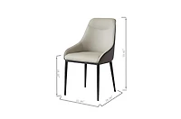 Dining Chair Modern Pu Leather Dining Room Chair with Sturdy Metal Legs, Upholstered Seat Dinner Chairs Accent Side Chairs for Indoor Kitchen Living R