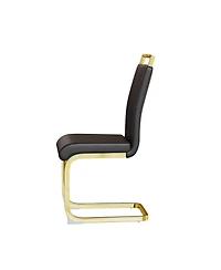 Streamdale Modern Faux Leather Dining Chairs with Golden Metal Legs (Set of 4)