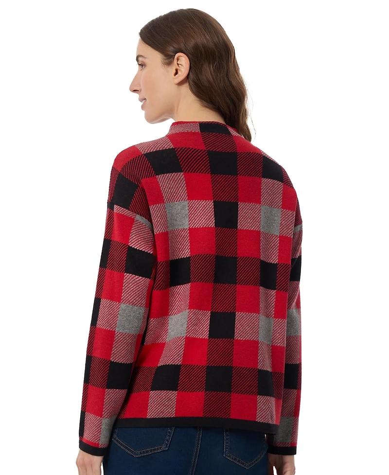 Jones New York Women's Jacquard Mock-Neck Sweater