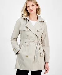 Michael Michael Kors Women's Double-Breasted Belted Hooded Coat, Exclusively at Macy's
