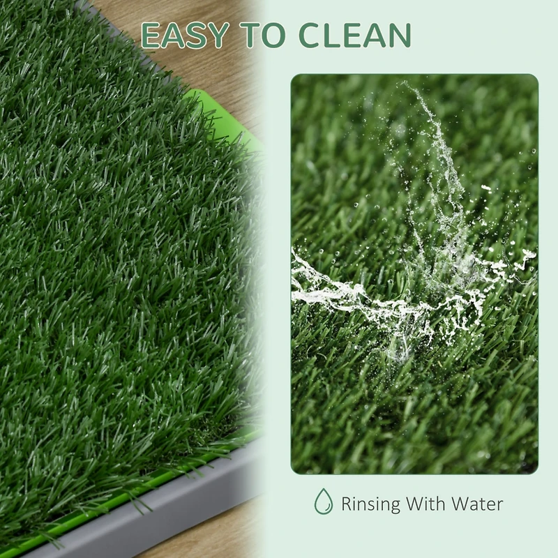 Dog Grass Pad with Tray, 26" x 16", Grass Pad for Potty Training Dogs, 2 Pack of Artificial Washable Grass Pee Pads for Indoor Outdoor Use,