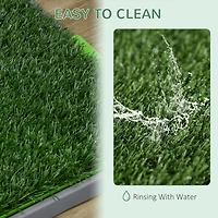 Dog Grass Pad with Tray, 26" x 16", Grass Pad for Potty Training Dogs, 2 Pack of Artificial Washable Grass Pee Pads for Indoor Outdoor Use,
