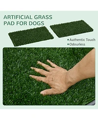 Dog Grass Pad with Tray, 26" x 16", Grass Pad for Potty Training Dogs, 2 Pack of Artificial Washable Grass Pee Pads for Indoor Outdoor Use,
