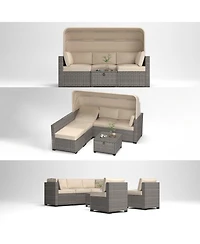 Streamdale Patio Daybed Set with Retractable Canopy