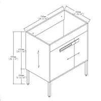 30 Inch Bathroom Vanity, Freestanding Bathroom Vanity or Floating is Optional Conversion, 3018-00330CG-1(Kd-Packing)-Excluding Sink