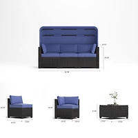 Streamdale Outdoor Daybed with Canopy and Ottoman