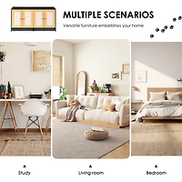 Streamdale Hidden Litter Box Furniture with Double Rattan Doors