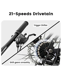 Streamdale Furniture Mountain Bike 24 Inch Wheels, 21-Speed Full Suspension Mens Womens Trail Commuter City Mountain Bike
