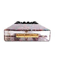Milanblocks Forever Love confettie Top Handle Acrylic Clutch