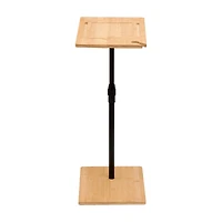 Streamdale Furniture Bamboo Couch Tray Table Height Adjustable C-Shaped End Table with Slots 2 Tier Sofa Side Table for Living Room & Bedroom (Rectang