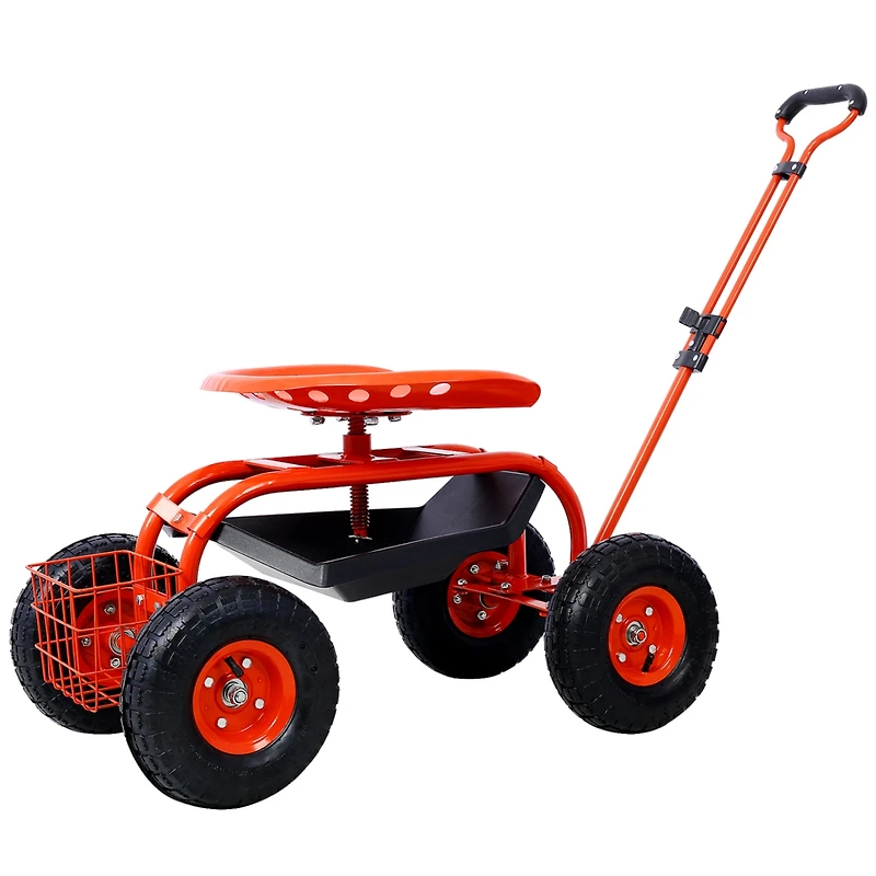 Streamdale Swivel Seat Garden Cart with Tool Tray (Refurbished)