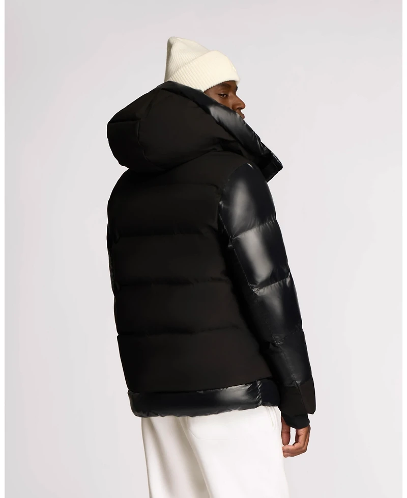 Alpenhaus Men's Farlin Mixed Media Relaxed Fit Puffer with Removable Hood