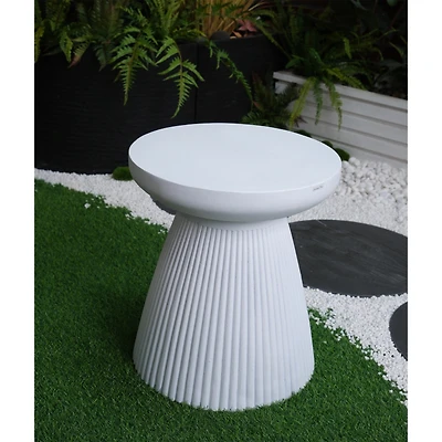 Decorative Garden Stool, 17.75" H Modern Heavy Duty Patio Sturdy Faux Terrazzo Accent Table Side Table Plant Table for Indoor Outdoor