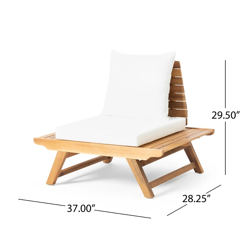 Streamdale Acacia Wood Club Chair With Water-Resistant Cushions