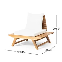 Streamdale Acacia Wood Club Chair With Water-Resistant Cushions