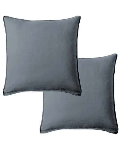 Levtex Washed Linen Relaxed Solid 2-Pack Decorative Pillow Cover, 20" x
