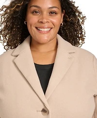 Calvin Klein Plus Size Notched-Collar Single-Breasted Coat