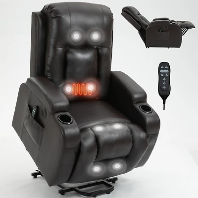 Streamdale 8-Point Massage Power Lift Recliner, 350 lbs Capacity