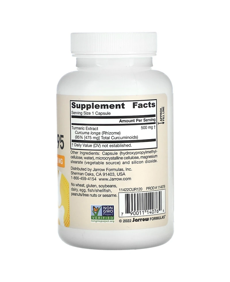 Jarrow Formulas Curcumin 95 Turmeric Extract 500 mg