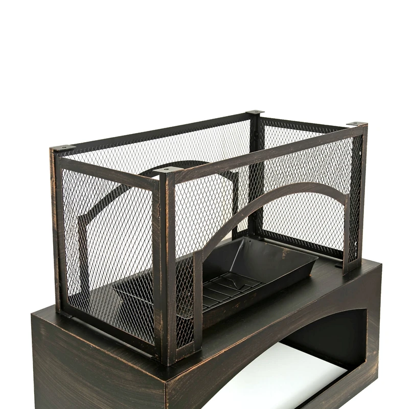 Streamdale Outdoor Wood-Burning Fireplace with Built-in Log Storage
