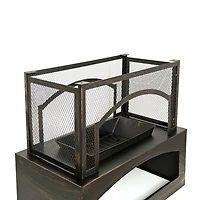 Streamdale Outdoor Wood-Burning Fireplace with Built-in Log Storage