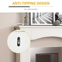 Modern Fireplace Mantel, Surround Mantels for Fireplace with Decorative Pattern Interior Width 29" White