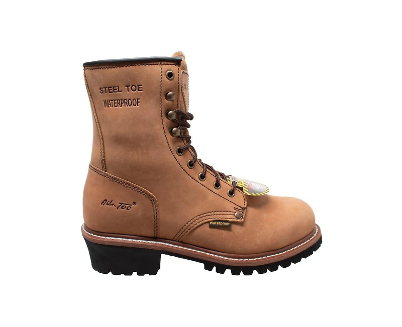 AdTec Men's 9" Waterproof Steel Toe Logger
