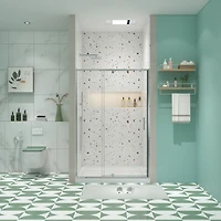 Streamdale Chrome Pivot Swing Glass Shower Door (50-54" W x 71" H)