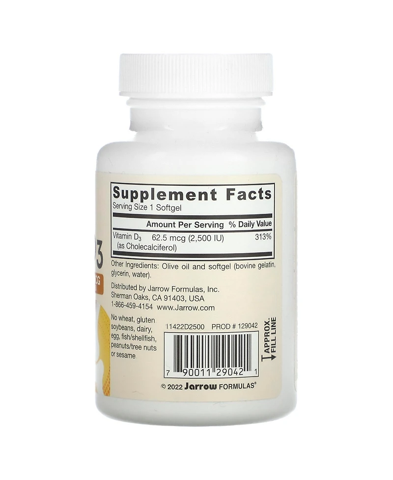 Jarrow Formulas Vitamin D3 Ultra Strength 62.5 mcg (2 500 Iu)