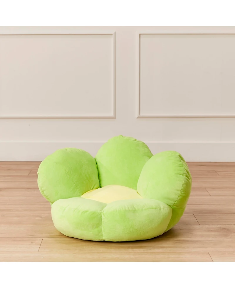ECR4Kids SoftZone Flower Cozy Cushion, Bright Green
