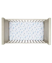 Lambs & Ivy Little Skipper Cotton Nautical Sailboat Fitted Crib/Toddler Sheet