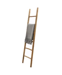 LuxenHome Rustic 6ft Decorative Blanket Ladder