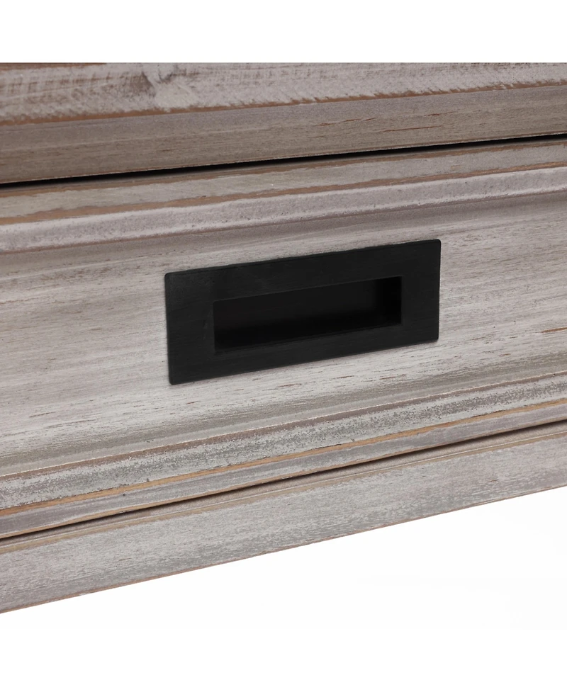LuxenHome Gray Wood 2-Drawer 1-Shelf Console and Entry Table