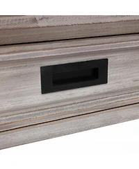 LuxenHome Gray Wood 2-Drawer 1-Shelf Console and Entry Table