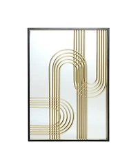 LuxenHome Set of 2 Modern Iron Loops Rectangular Accent Wall Mirrors