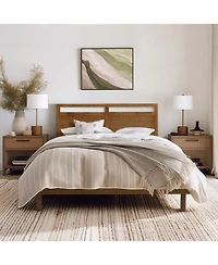 LuxenHome Farmhouse Double Panel Wood Headboard, Queen