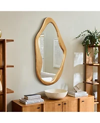 LuxenHome Freeform Pine Wood Frame Free Form Wall Mirror