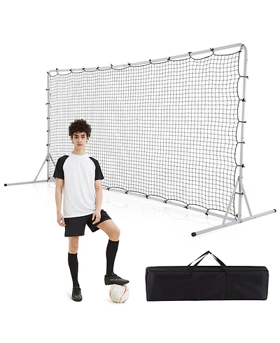 Soccer Rebounder Net 12 x 6 Ft Portable Football Training Equipment with Net