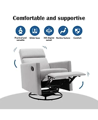 Slickblue Plush Rocker Nursery Chair Glider Swivel Recliner for Comfortable Seating