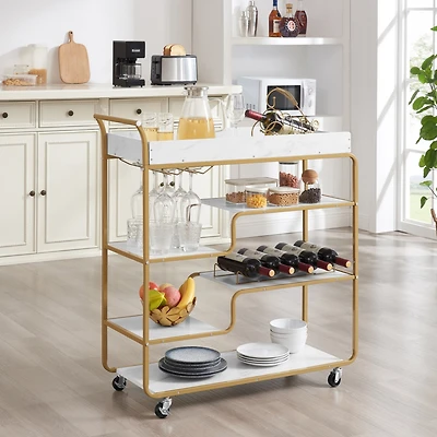 Streamdale 6-Tier Retro Wine Serving Cart