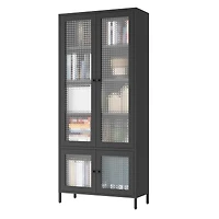 Streamdale 4-Door Metal Storage Display Cabinet with Glass Tempered Doors