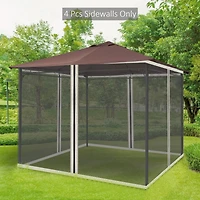 10' x 10' Replacement Mesh Sidewall Netting for Patio Gazebos and Canopy Tents with Zippers (Sidewall Only), Cream