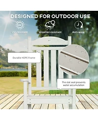 Outdoor Rocking Chair, All Weather-Resistant Hdpe Rocking Patio Chairs with Rustic High Back, Armrests, Oversized Seat and Slatted Backrest, 350lbs We
