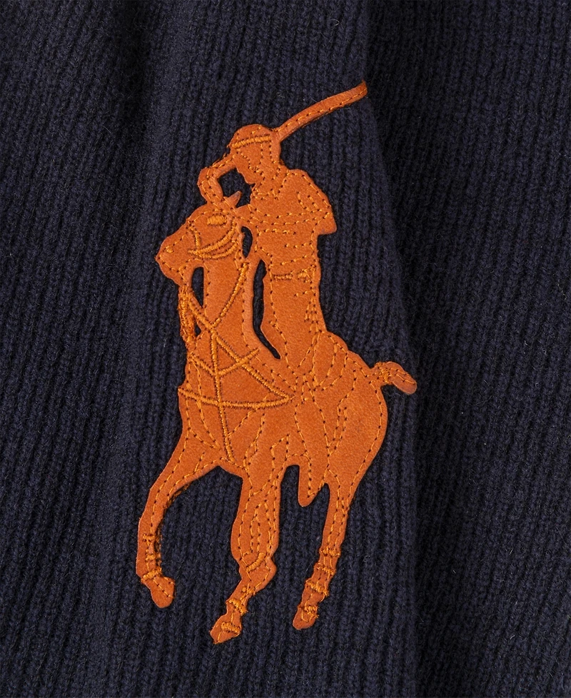 Polo Ralph Lauren Men's Leather Patch Beanie