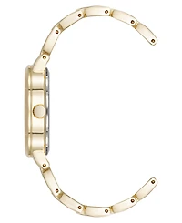 Anne Klein Women's Quartz Modern Taupe Enamel and Gold-Tone Alloy Metal Watch, 30mm