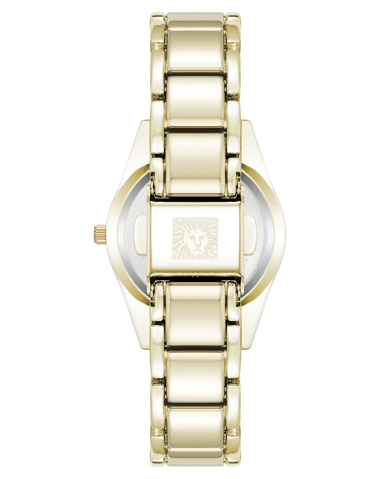 Anne Klein Women's Quartz Bold Coin Edge Bezel Gold-Tone Alloy Metal Watch, 32mm